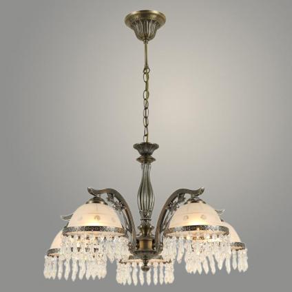 Люстра 20218/5 AB бронза 5x40W E27 d540 h690 crst, 24